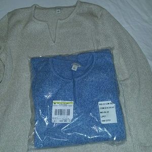 2 BNWT LL Bean Marled Cotton Sweaters